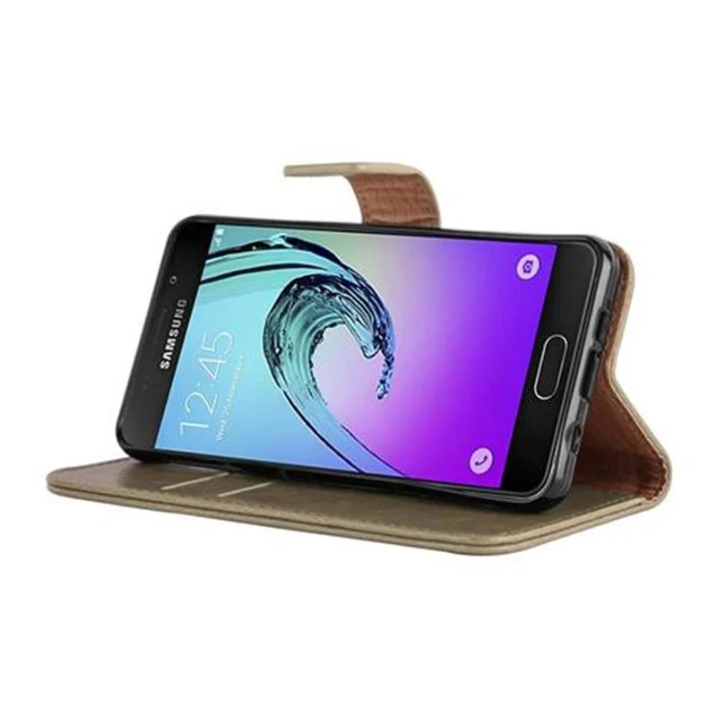 Cadorabo Hülle kompatibel mit Samsung Galaxy A3 2016 Schutzhülle mit Magnetverschluss, Standfunktion und Kartenfach