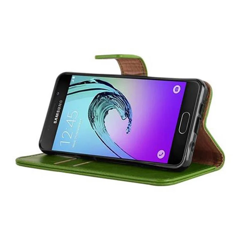 Cadorabo Hülle kompatibel mit Samsung Galaxy A3 2016 Schutzhülle mit Magnetverschluss, Standfunktion und Kartenfach