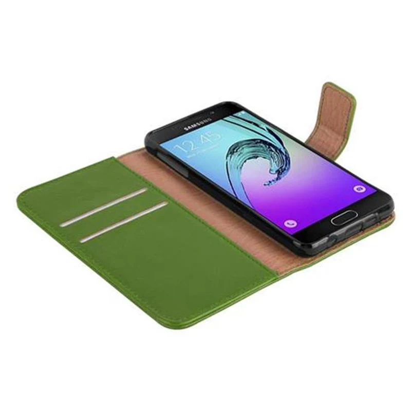 Cadorabo Hülle kompatibel mit Samsung Galaxy A3 2016 Schutzhülle mit Magnetverschluss, Standfunktion und Kartenfach