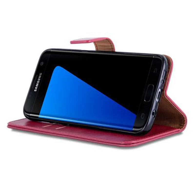 Cadorabo Hülle kompatibel mit Samsung Galaxy S7 EDGE Schutzhülle mit Magnetverschluss, Standfunktion und Kartenfach