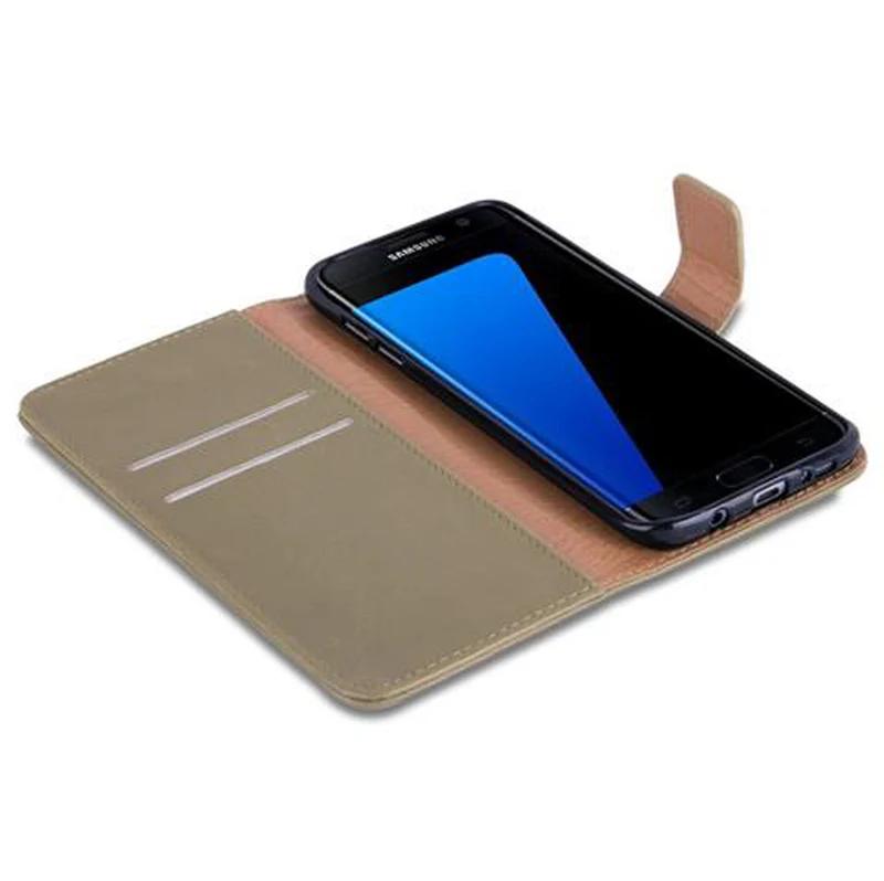 Cadorabo Hülle kompatibel mit Samsung Galaxy S7 EDGE Schutzhülle mit Magnetverschluss, Standfunktion und Kartenfach