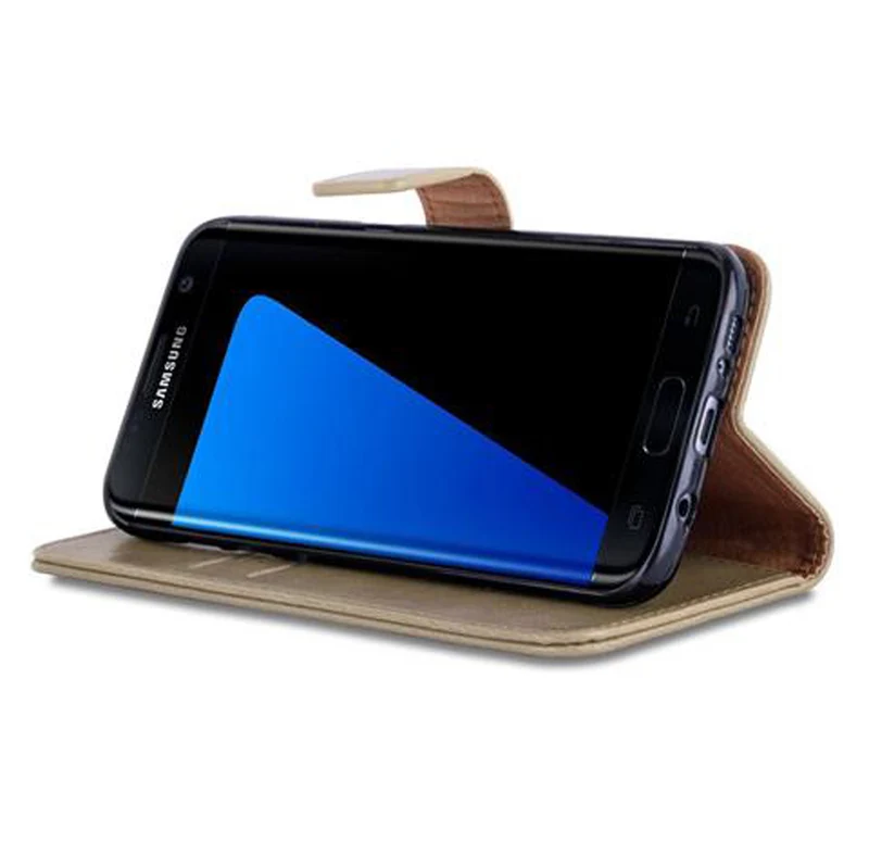 Cadorabo Hülle kompatibel mit Samsung Galaxy S7 EDGE Schutzhülle mit Magnetverschluss, Standfunktion und Kartenfach