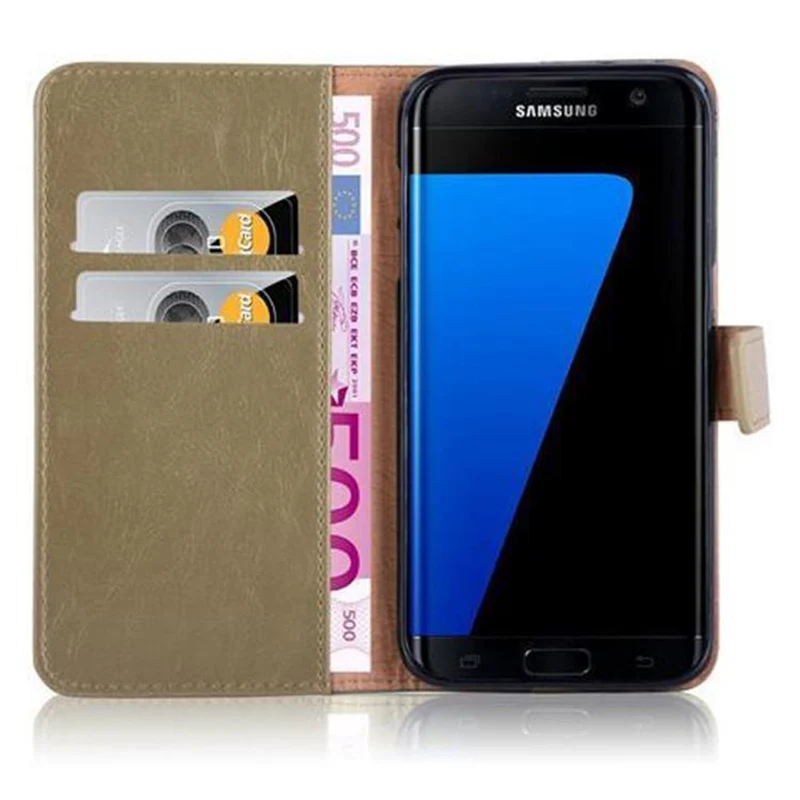 Cadorabo Hülle kompatibel mit Samsung Galaxy S7 EDGE Schutzhülle mit Magnetverschluss, Standfunktion und Kartenfach