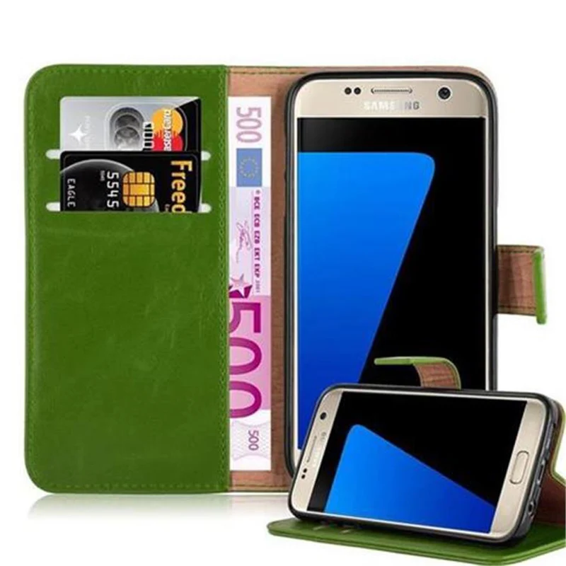 Cadorabo Hülle kompatibel mit Samsung Galaxy S7 Schutzhülle mit Magnetverschluss, Standfunktion und Kartenfach
