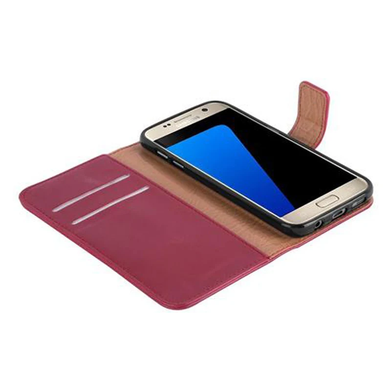 Cadorabo Hülle kompatibel mit Samsung Galaxy S7 Schutzhülle mit Magnetverschluss, Standfunktion und Kartenfach
