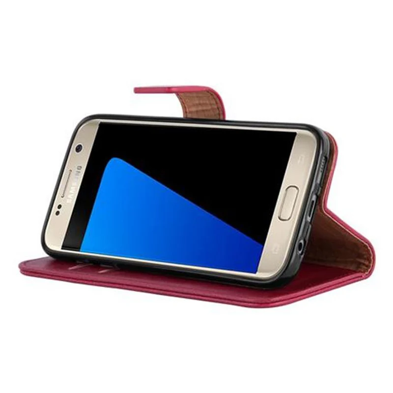 Cadorabo Hülle kompatibel mit Samsung Galaxy S7 Schutzhülle mit Magnetverschluss, Standfunktion und Kartenfach
