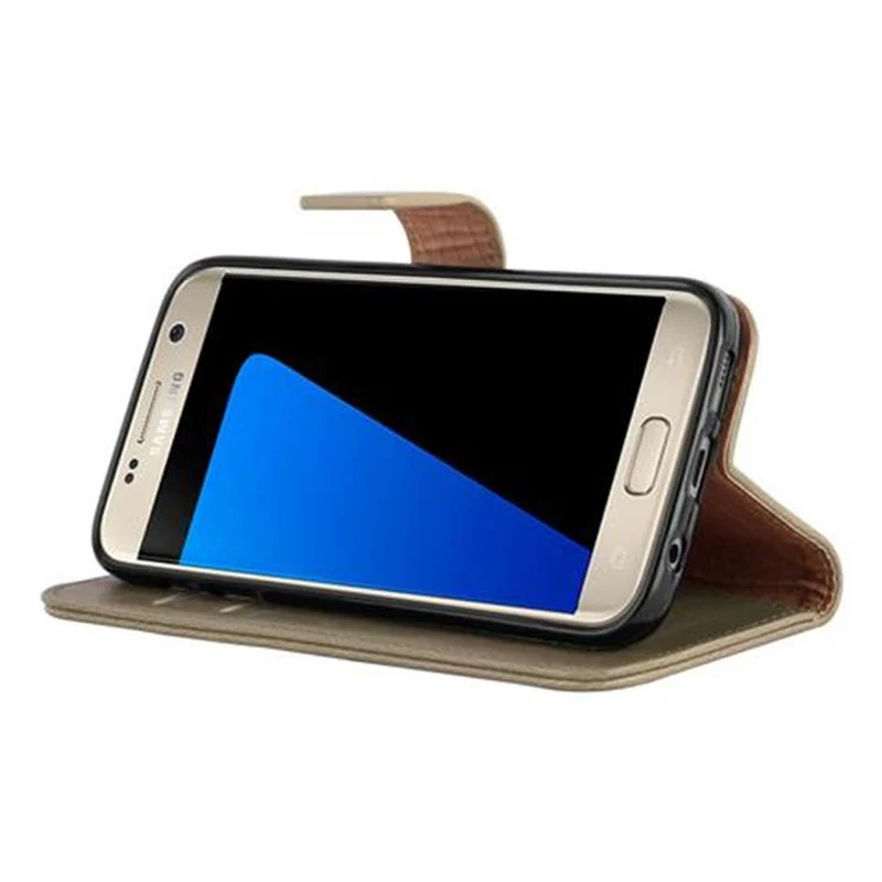 Cadorabo Hülle kompatibel mit Samsung Galaxy S7 Schutzhülle mit Magnetverschluss, Standfunktion und Kartenfach