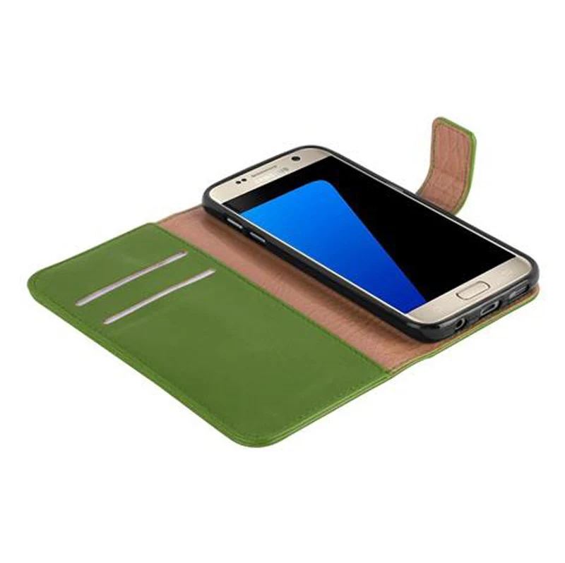 Cadorabo Hülle kompatibel mit Samsung Galaxy S7 Schutzhülle mit Magnetverschluss, Standfunktion und Kartenfach