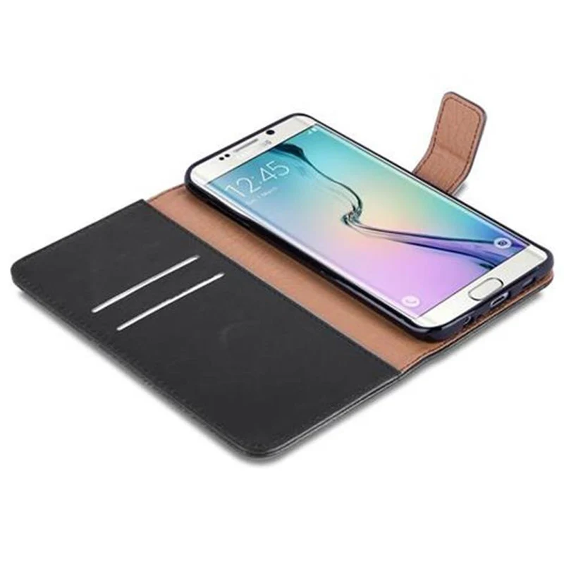 Cadorabo Hülle kompatibel mit Samsung Galaxy S6 EDGE PLUS Schutzhülle mit Magnetverschluss, Standfunktion und Kartenfach
