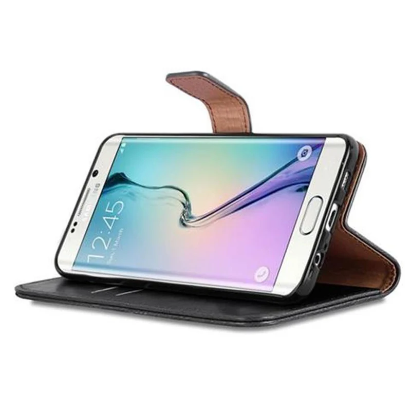 Cadorabo Hülle kompatibel mit Samsung Galaxy S6 EDGE PLUS Schutzhülle mit Magnetverschluss, Standfunktion und Kartenfach