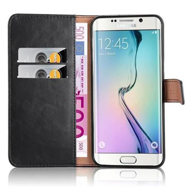 Cadorabo Hülle kompatibel mit Samsung Galaxy S6 EDGE PLUS Schutzhülle mit Magnetverschluss, Standfunktion und Kartenfach