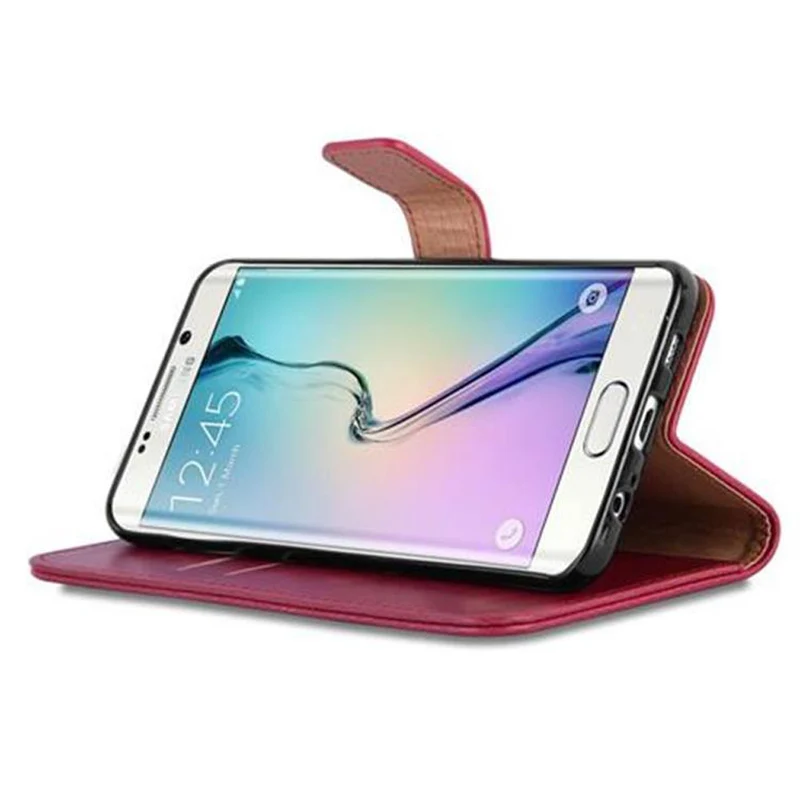 Cadorabo Hülle kompatibel mit Samsung Galaxy S6 EDGE PLUS Schutzhülle mit Magnetverschluss, Standfunktion und Kartenfach