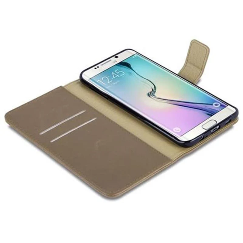 Cadorabo Hülle kompatibel mit Samsung Galaxy S6 EDGE PLUS Schutzhülle mit Magnetverschluss, Standfunktion und Kartenfach