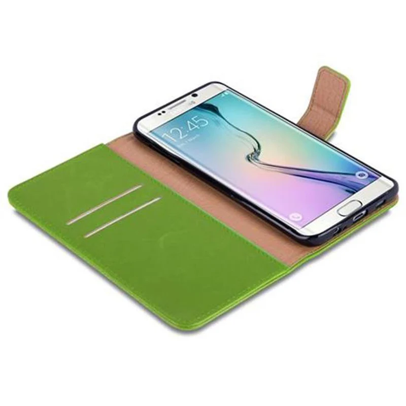 Cadorabo Hülle kompatibel mit Samsung Galaxy S6 EDGE PLUS Schutzhülle mit Magnetverschluss, Standfunktion und Kartenfach