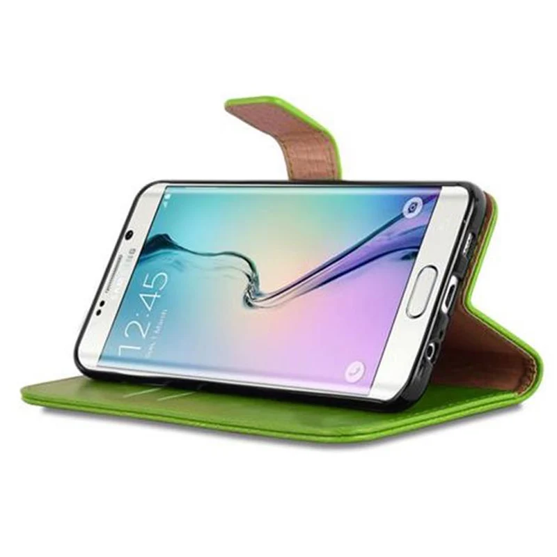 Cadorabo Hülle kompatibel mit Samsung Galaxy S6 EDGE PLUS Schutzhülle mit Magnetverschluss, Standfunktion und Kartenfach