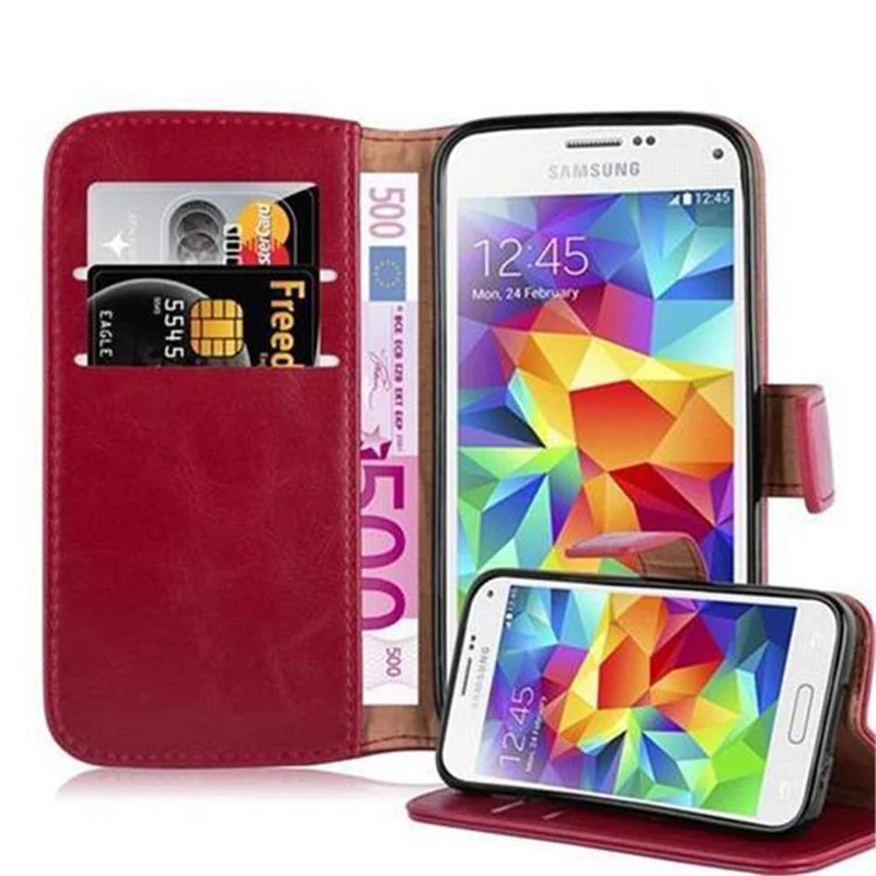 Cadorabo Hülle kompatibel mit Samsung Galaxy S5 MINI / S5 MINI DUOS Schutzhülle mit Magnetverschluss, Standfunktion und Kartenfach