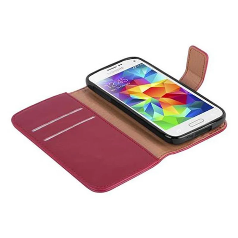 Cadorabo Hülle kompatibel mit Samsung Galaxy S5 MINI / S5 MINI DUOS Schutzhülle mit Magnetverschluss, Standfunktion und Kartenfach