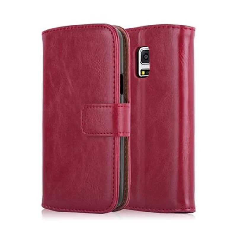 Cadorabo Hülle kompatibel mit Samsung Galaxy S5 MINI / S5 MINI DUOS Schutzhülle mit Magnetverschluss, Standfunktion und Kartenfach