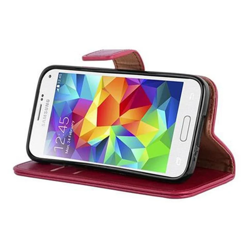 Cadorabo Hülle kompatibel mit Samsung Galaxy S5 MINI / S5 MINI DUOS Schutzhülle mit Magnetverschluss, Standfunktion und Kartenfach