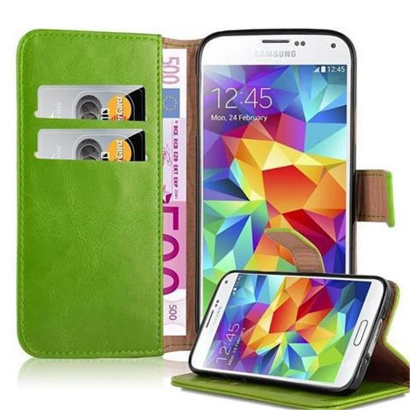 Cadorabo Hülle kompatibel mit Samsung Galaxy S5 / S5 NEO Schutzhülle mit Magnetverschluss, Standfunktion und Kartenfach