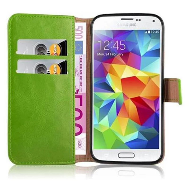 Cadorabo Hülle kompatibel mit Samsung Galaxy S5 / S5 NEO Schutzhülle mit Magnetverschluss, Standfunktion und Kartenfach