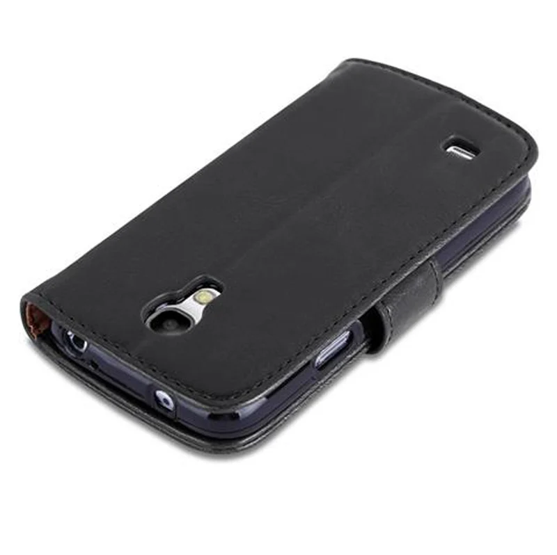 Cadorabo Hülle kompatibel mit Samsung Galaxy S4 MINI Schutzhülle mit Magnetverschluss, Standfunktion und Kartenfach