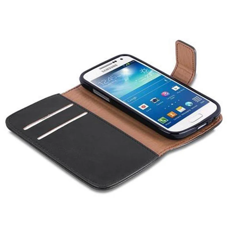 Cadorabo Hülle kompatibel mit Samsung Galaxy S4 MINI Schutzhülle mit Magnetverschluss, Standfunktion und Kartenfach