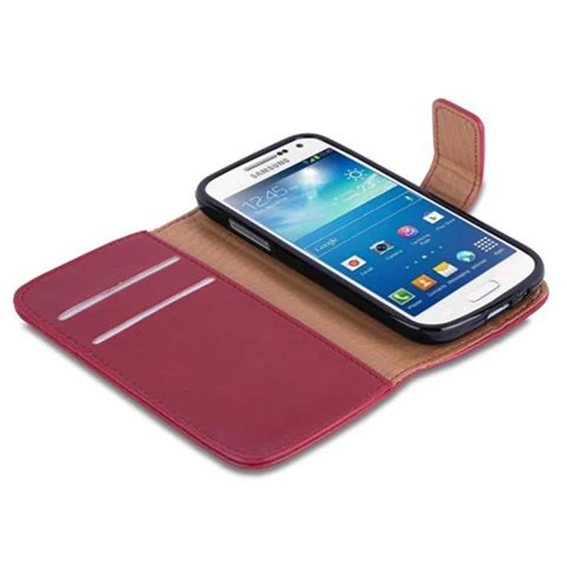 Cadorabo Hülle kompatibel mit Samsung Galaxy S4 MINI Schutzhülle mit Magnetverschluss, Standfunktion und Kartenfach