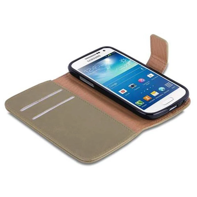 Cadorabo Hülle kompatibel mit Samsung Galaxy S4 MINI Schutzhülle mit Magnetverschluss, Standfunktion und Kartenfach