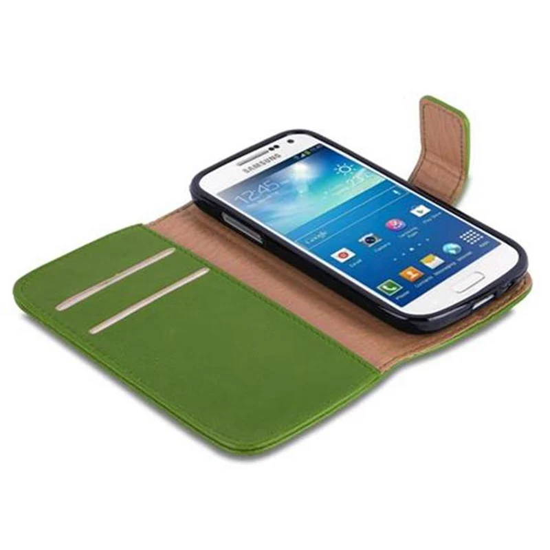 Cadorabo Hülle kompatibel mit Samsung Galaxy S4 MINI Schutzhülle mit Magnetverschluss, Standfunktion und Kartenfach