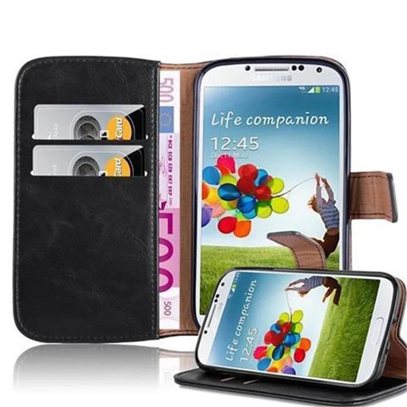 Cadorabo Hülle kompatibel mit Samsung Galaxy S4 Schutzhülle mit Magnetverschluss, Standfunktion und Kartenfach