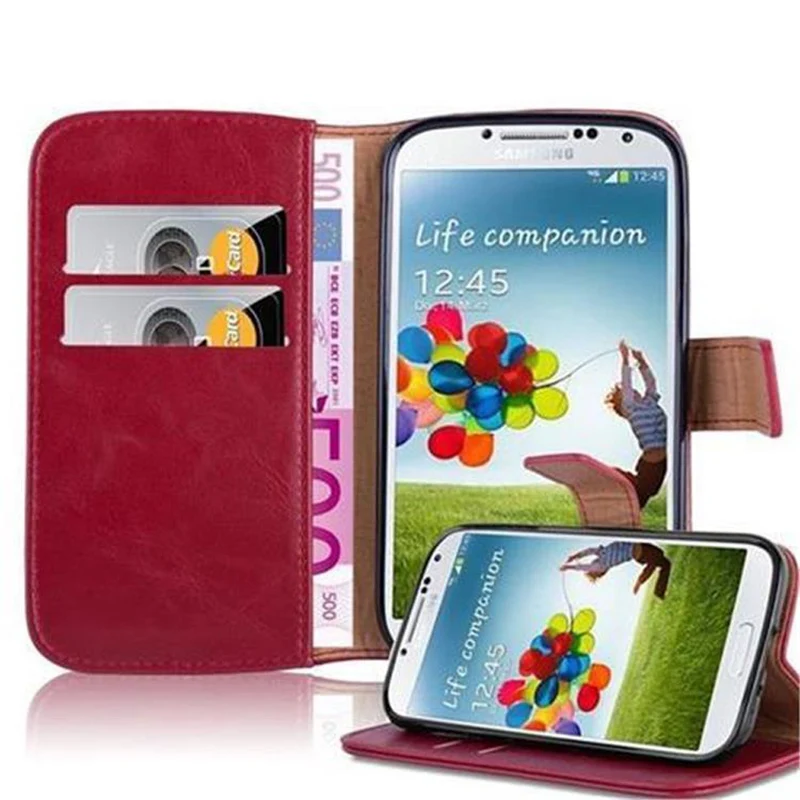 Cadorabo Hülle kompatibel mit Samsung Galaxy S4 Schutzhülle mit Magnetverschluss, Standfunktion und Kartenfach