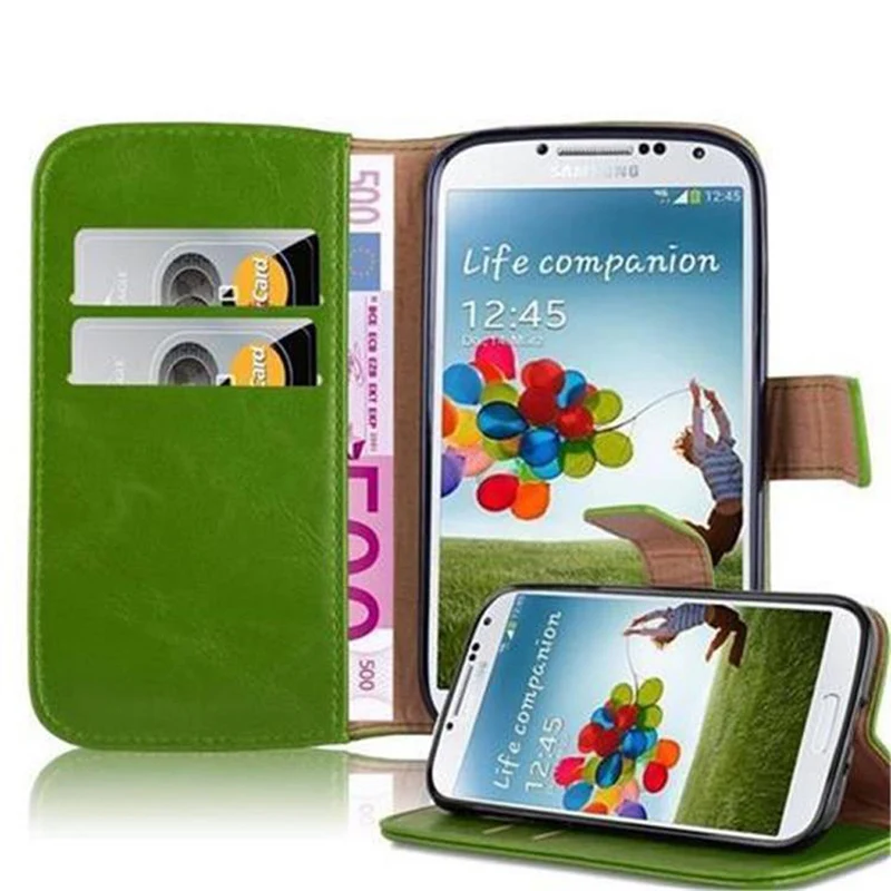 Cadorabo Hülle kompatibel mit Samsung Galaxy S4 Schutzhülle mit Magnetverschluss, Standfunktion und Kartenfach