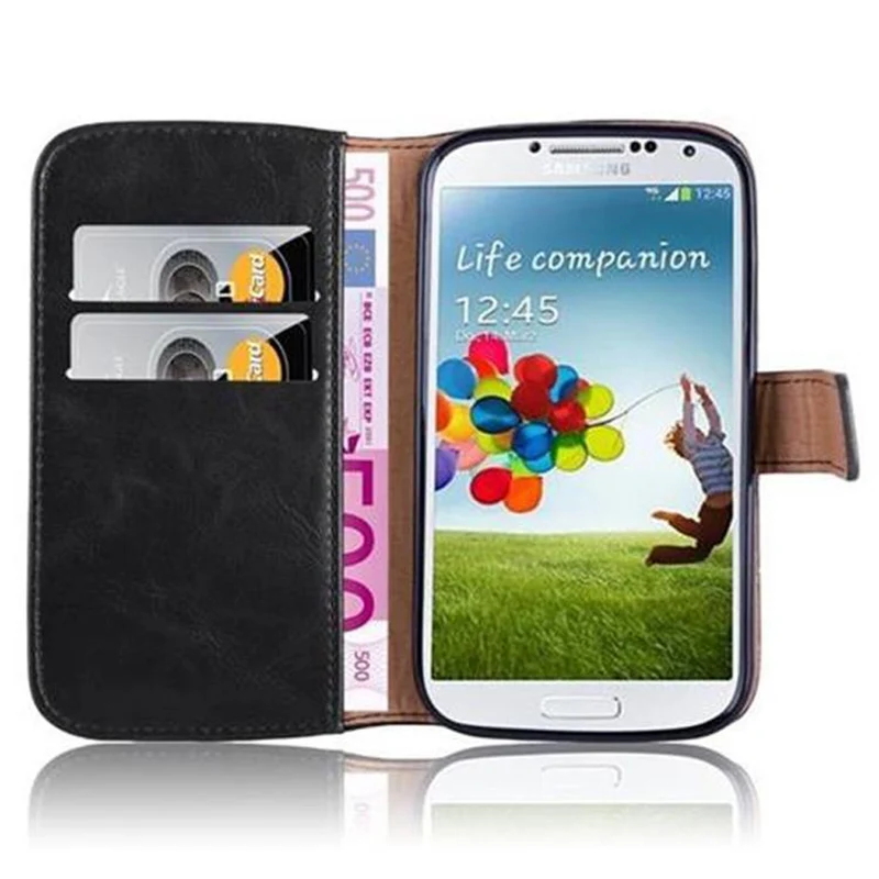 Cadorabo Hülle kompatibel mit Samsung Galaxy S4 Schutzhülle mit Magnetverschluss, Standfunktion und Kartenfach