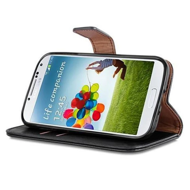 Cadorabo Hülle kompatibel mit Samsung Galaxy S4 Schutzhülle mit Magnetverschluss, Standfunktion und Kartenfach