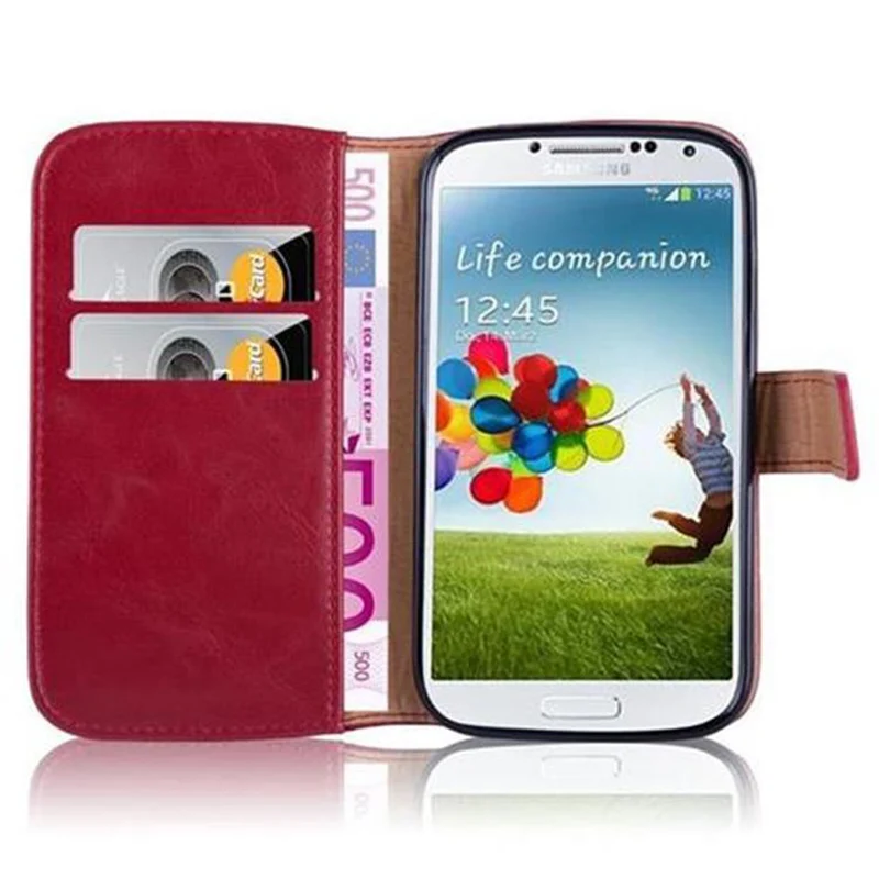 Cadorabo Hülle kompatibel mit Samsung Galaxy S4 Schutzhülle mit Magnetverschluss, Standfunktion und Kartenfach