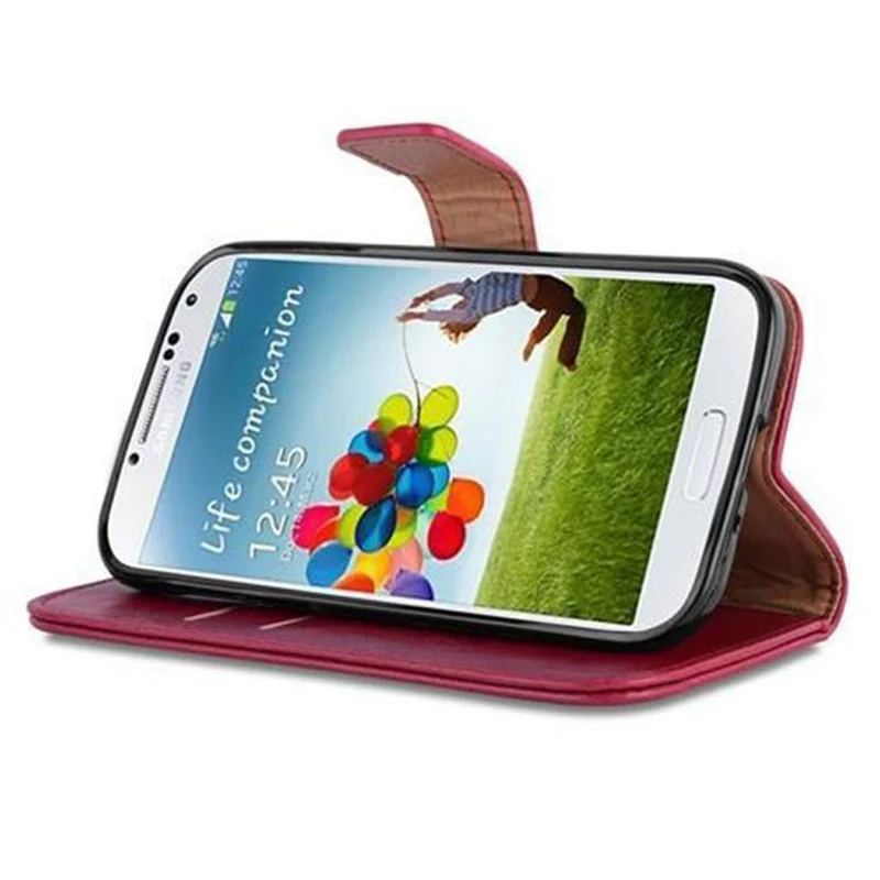 Cadorabo Hülle kompatibel mit Samsung Galaxy S4 Schutzhülle mit Magnetverschluss, Standfunktion und Kartenfach