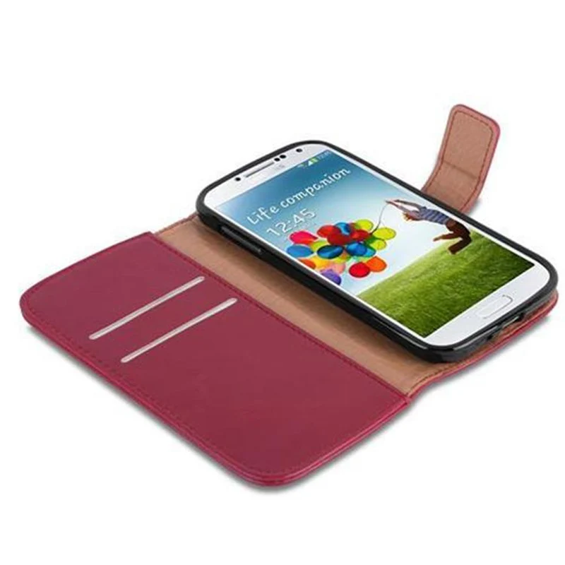Cadorabo Hülle kompatibel mit Samsung Galaxy S4 Schutzhülle mit Magnetverschluss, Standfunktion und Kartenfach