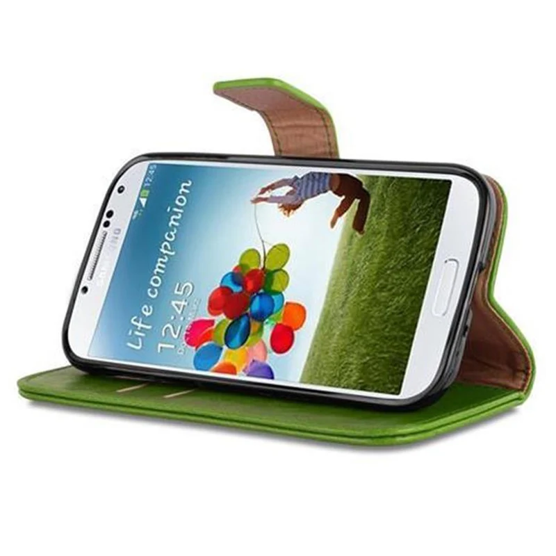 Cadorabo Hülle kompatibel mit Samsung Galaxy S4 Schutzhülle mit Magnetverschluss, Standfunktion und Kartenfach
