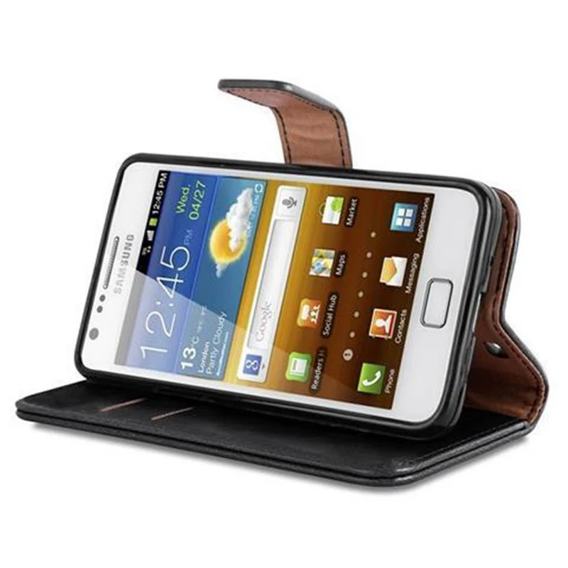 Cadorabo Hülle kompatibel mit Samsung Galaxy S2 / S2 PLUS Schutzhülle mit Magnetverschluss, Standfunktion und Kartenfach