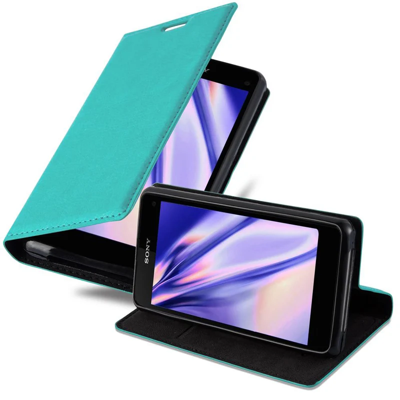 Cadorabo Hülle kompatibel mit Sony Xperia Z1 COMPACT Schutzhülle mit Magnetverschluss, Standfunktion und Kartenfach
