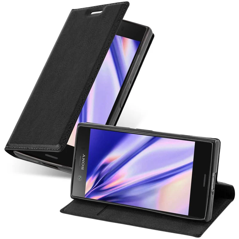 Cadorabo Hülle kompatibel mit Sony Xperia Z1 COMPACT Schutzhülle mit Magnetverschluss, Standfunktion und Kartenfach