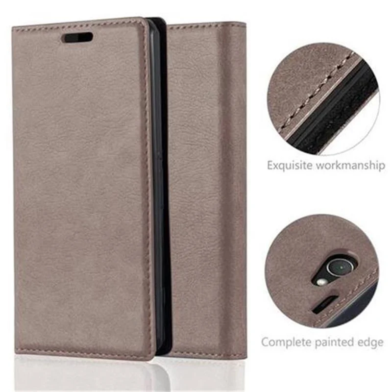 Cadorabo Hülle kompatibel mit Sony Xperia Z1 COMPACT Schutzhülle mit Magnetverschluss, Standfunktion und Kartenfach