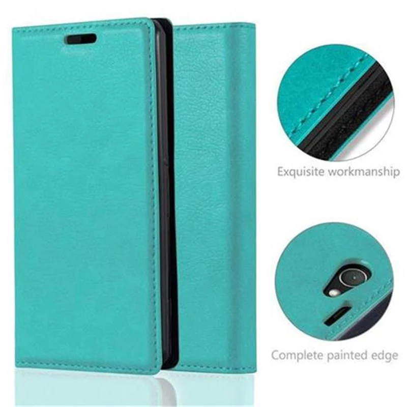 Cadorabo Hülle kompatibel mit Sony Xperia Z1 COMPACT Schutzhülle mit Magnetverschluss, Standfunktion und Kartenfach