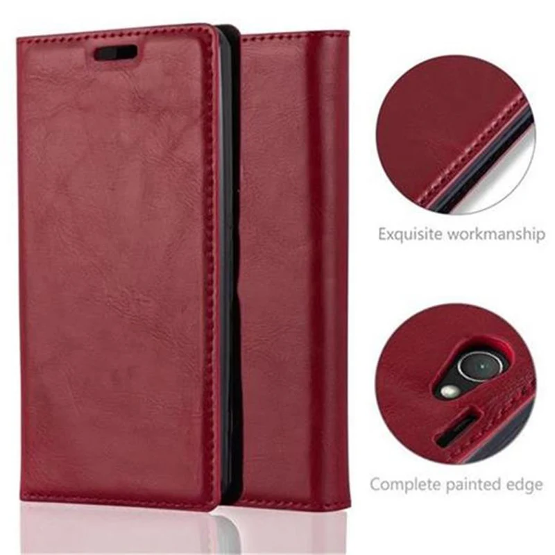 Cadorabo Hülle kompatibel mit Sony Xperia Z1 COMPACT Schutzhülle mit Magnetverschluss, Standfunktion und Kartenfach