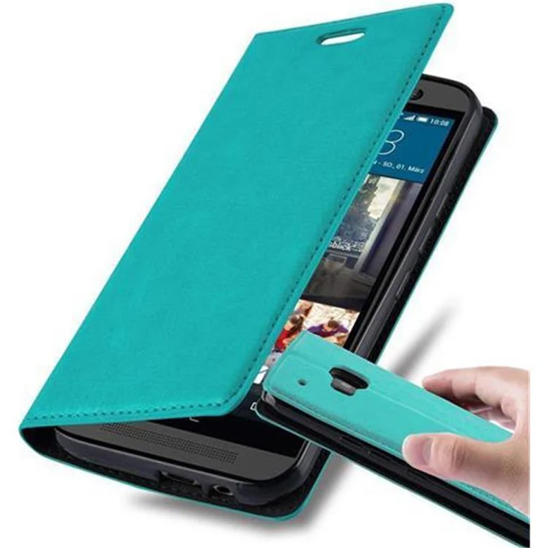 Cadorabo Hülle kompatibel mit HTC ONE M9 Schutzhülle mit Magnetverschluss, Standfunktion und Kartenfach