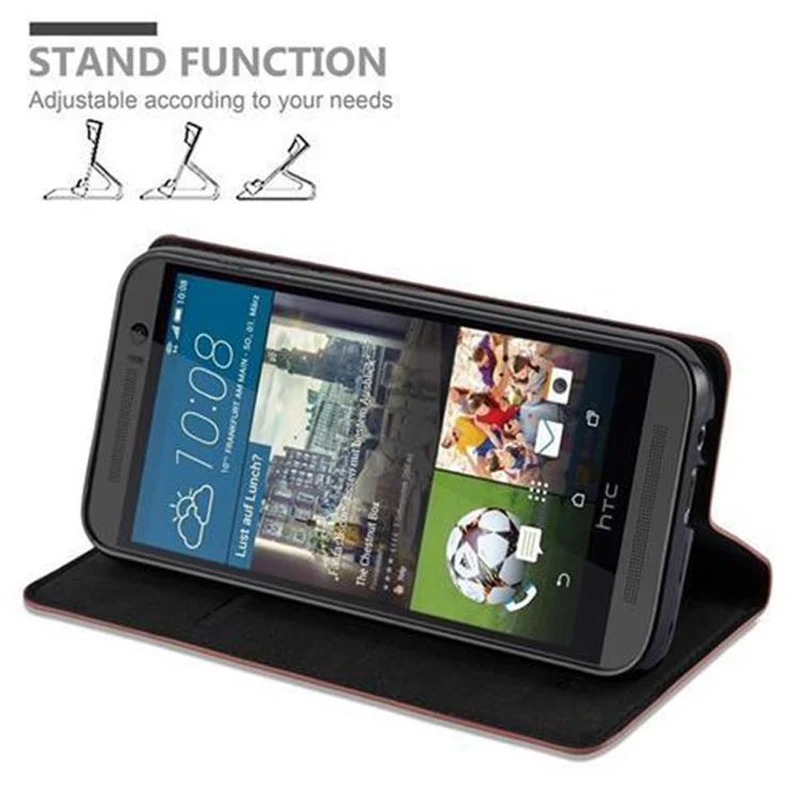 Cadorabo Hülle kompatibel mit HTC ONE M9 Schutzhülle mit Magnetverschluss, Standfunktion und Kartenfach