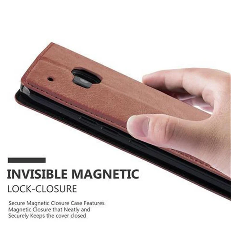 Cadorabo Hülle kompatibel mit HTC ONE M9 Schutzhülle mit Magnetverschluss, Standfunktion und Kartenfach