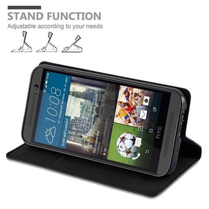 Cadorabo Hülle kompatibel mit HTC ONE M9 Schutzhülle mit Magnetverschluss, Standfunktion und Kartenfach