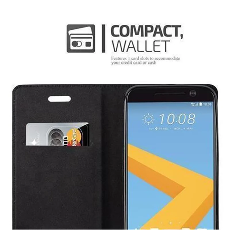 Cadorabo Hülle kompatibel mit HTC ONE M10 Schutzhülle mit Magnetverschluss, Standfunktion und Kartenfach